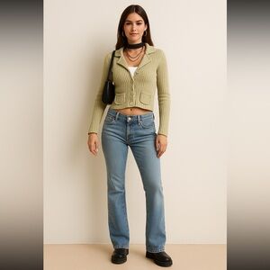 Jessica Sport Y2K style knit cardigan small